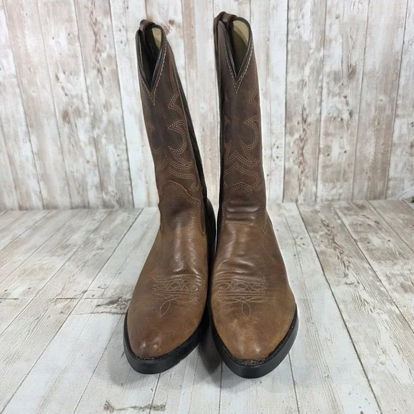 Laredo Women's Brown Leather Western Cowboy Boots 5.5D Made in‎ USA womens 7 - Picture 4 of 8